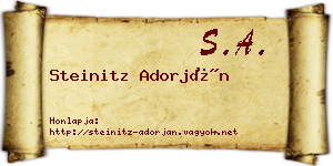 Steinitz Adorján névjegykártya